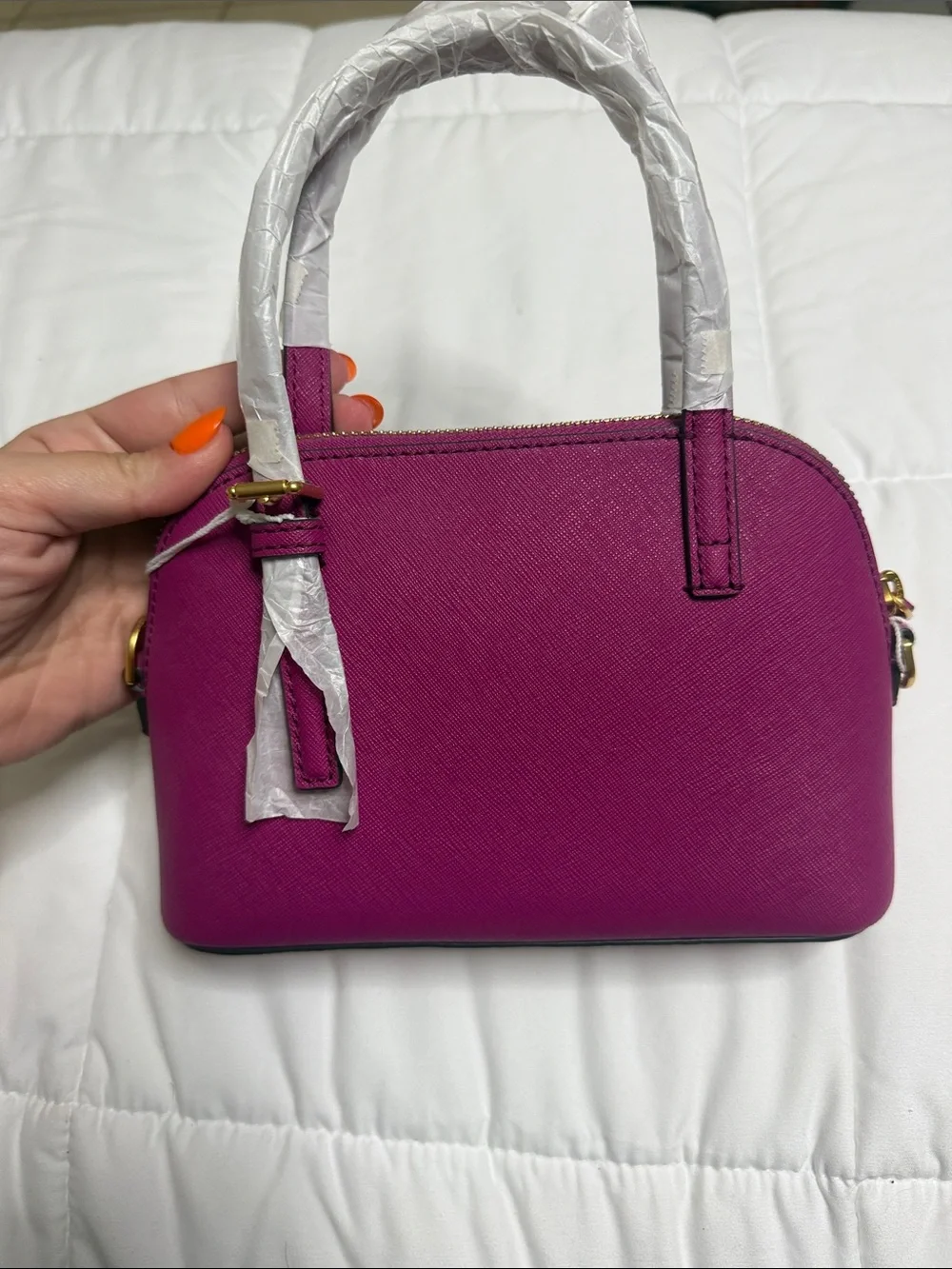 Tory Burch Kira Mini Dome Satchel in Magenta
